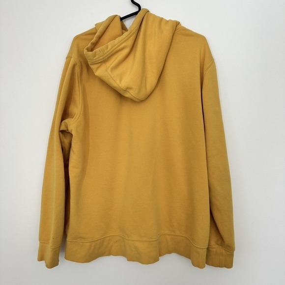 North Face Hoodie Mens XL Yellow Pullover Sweatshirt Kangaroo Pocket Outdoors - Picture 2 of 11